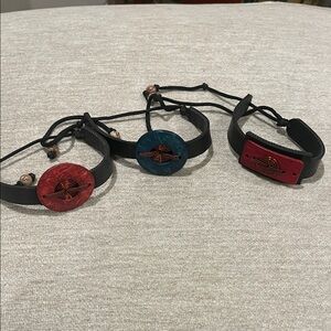 Trendy Black and Red Bracelets